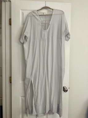 COS Light Gray Tie-Front Maxi Dress Size M